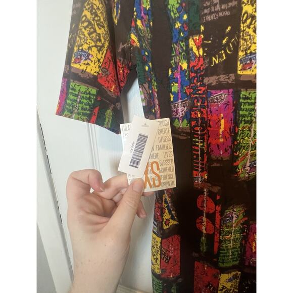 LulaRoe Julia Brown Dress In XS Geometric Pattern Bodycon Style Fast Shipping - Picture 4 of 10